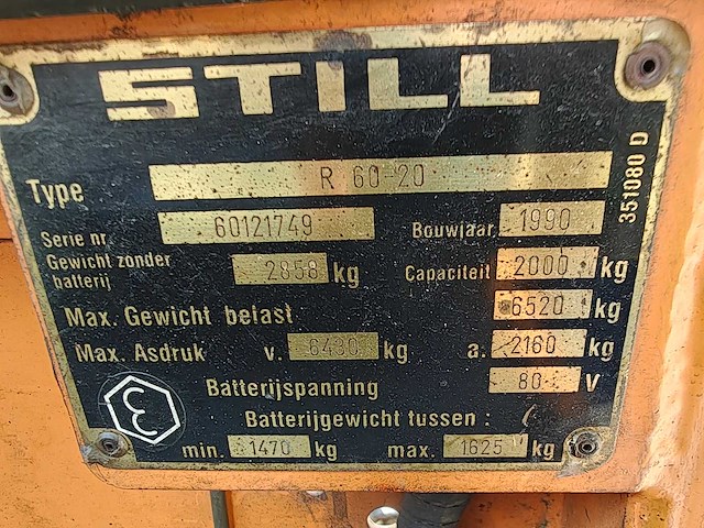 Still - 1990 - r60-20 - vorkheftruck - afbeelding 3 van  26