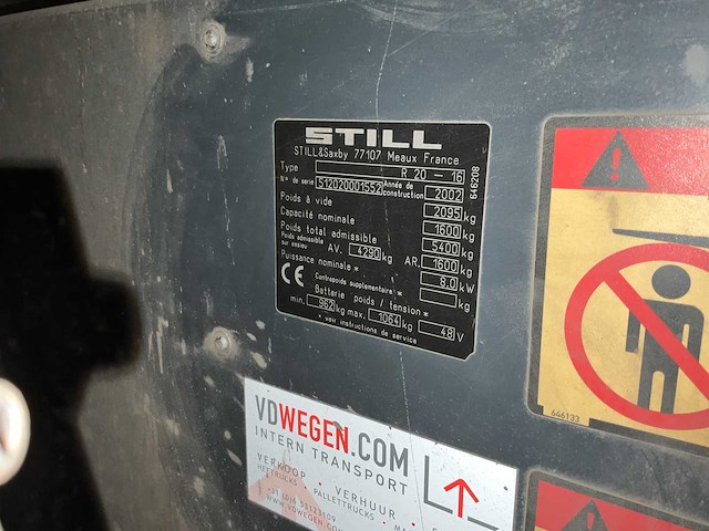 Still - 2002 - r20-16 - vorkheftruck - afbeelding 15 van  20