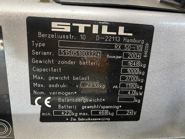 Still - 2004 - rx50110 - vorkheftruck - afbeelding 9 van  13