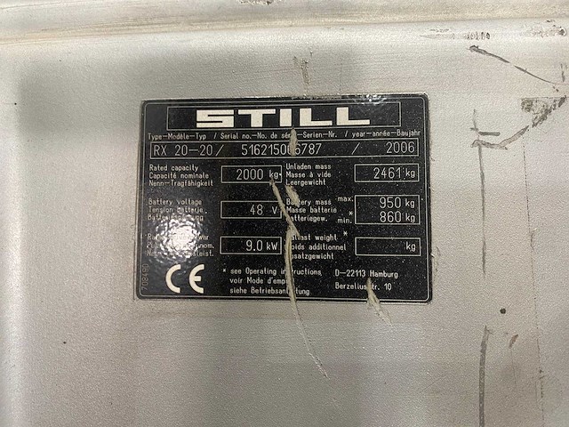 Still - 2006 - rx20-20 - vorkheftruck - afbeelding 13 van  13