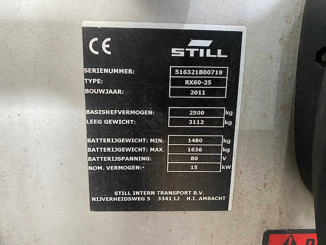 Still - 2011 - rx60-25 - vorkheftruck - afbeelding 4 van  14