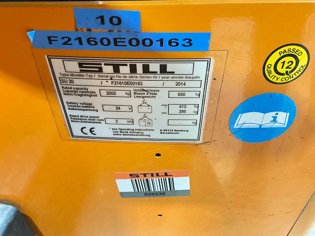 Still - 2014 - su20 - elektrische palletwagen - afbeelding 12 van  14