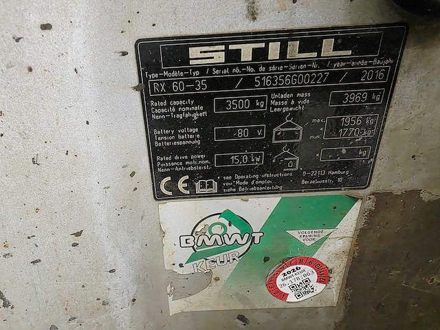 Still - 2016 - rx60-35 - 5m duplex, free-lift, side-shift - vorkheftruck - afbeelding 14 van  22