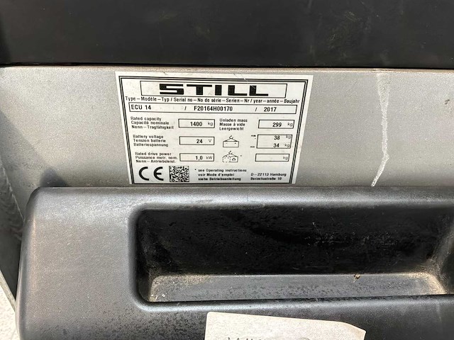 Still - 2017 - ecu14 - elektrische palletwagen - afbeelding 11 van  13