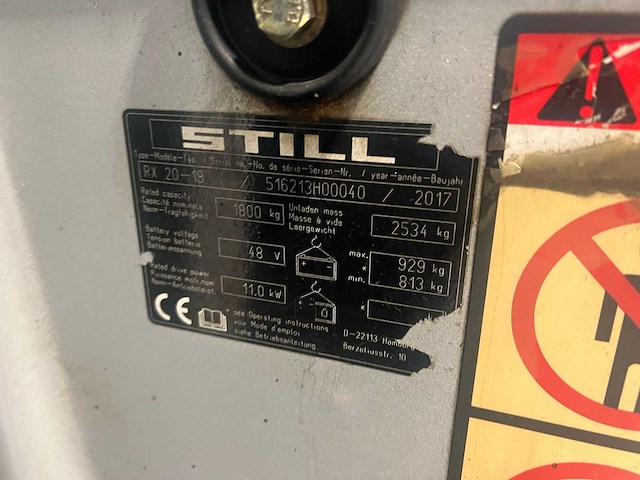 Still - 2017 - rx20-18 - 5.07m triplex, free-lift, side-shift, vorkversteller - vorkheftruck - afbeelding 7 van  7