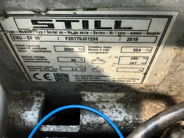 Still - 2018 - exu-sf20 - elektrische palletwagen - afbeelding 12 van  12
