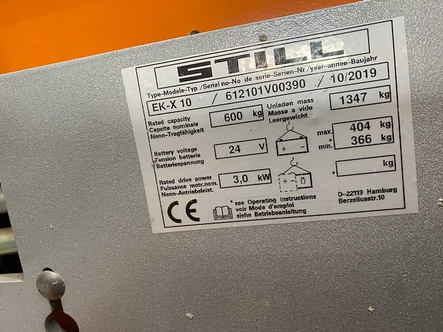 Still - 2019 - ek-x10 - orderpicker - afbeelding 2 van  13