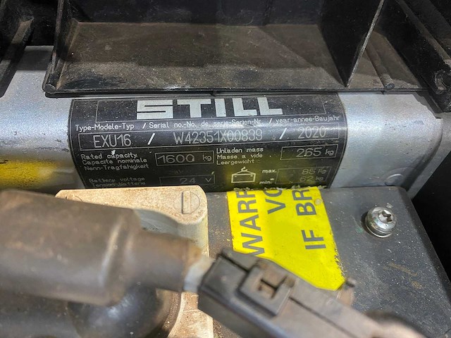 Still - 2020 - exu16 - elektrische palletwagen - afbeelding 10 van  11