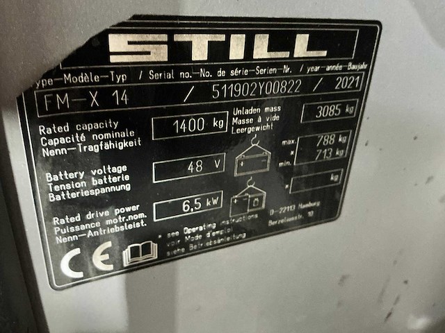 Still - 2021 - fm-x14 - vorkheftruck - afbeelding 9 van  17