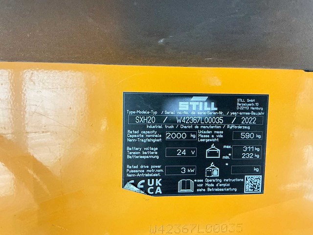 Still - 2022 - sxh20 - elektrische palletwagen - afbeelding 14 van  14
