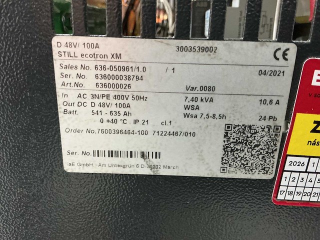 Still - 48v 100a - battery chargers - 2021 - afbeelding 2 van  2