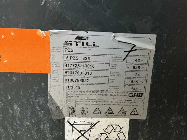 Still - 48v 5 pzs 625ah - battery chargers - 2019 - afbeelding 4 van  4