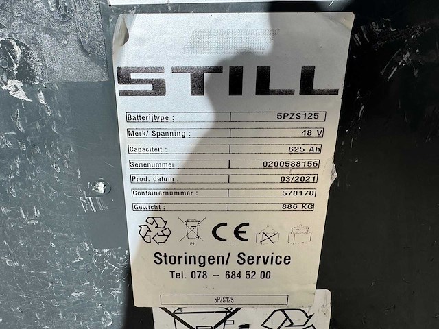 Still - 48v 5pzs125 625ah - battery chargers - 2021 - afbeelding 5 van  5