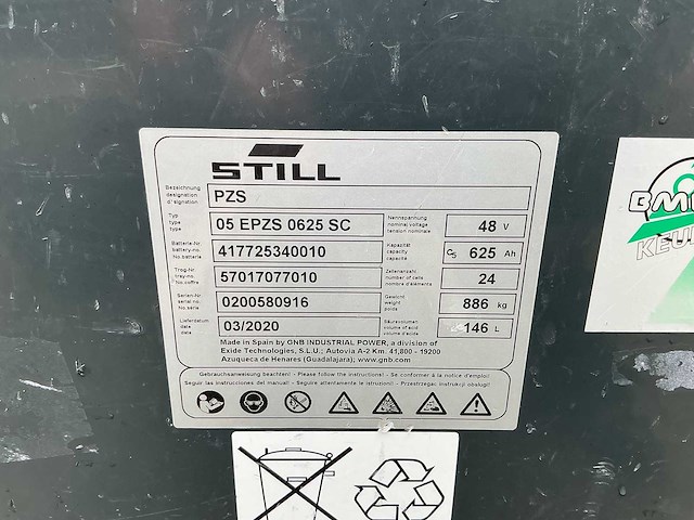 Still - 48v 625ah pzs 05 epzs 0625 sc - battery chargers - 2020 - afbeelding 5 van  5
