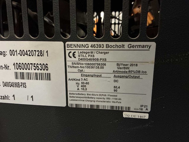 Still - 48v 90a - battery chargers - 2018 - afbeelding 1 van  2
