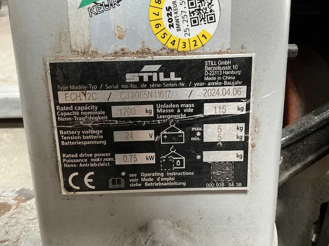 Still - ech-12c - electric pallet trucks - 2024 - afbeelding 3 van  3