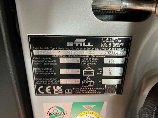 Still - ech-15 - electric pallet trucks - 2023 - afbeelding 5 van  6