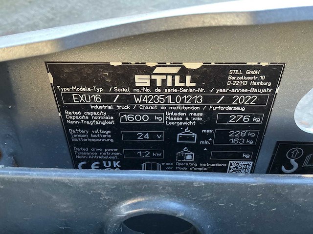 Still - exu-16 - elektrische pallettrucks - 2022 - afbeelding 2 van  10