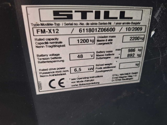 Still - fm-x12 - 5.08m triplex, free-lift, side-shift - reach truck - afbeelding 9 van  10