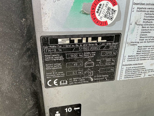 Still - fmx-14 - reach forklift - 2018 - afbeelding 7 van  8