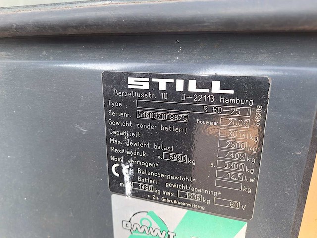 Still - r60-25 i - 3.83m duplex, side-shift - vorkheftruck - afbeelding 2 van  10