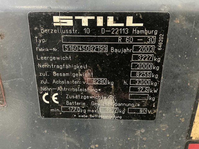 Still - r60-30 - forklift trucks - 2003 - afbeelding 8 van  8