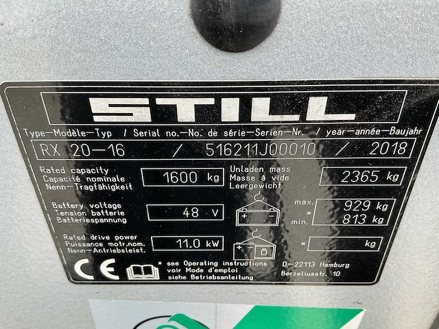 Still - rx20-16 - forklift trucks - 2018 - afbeelding 2 van  9