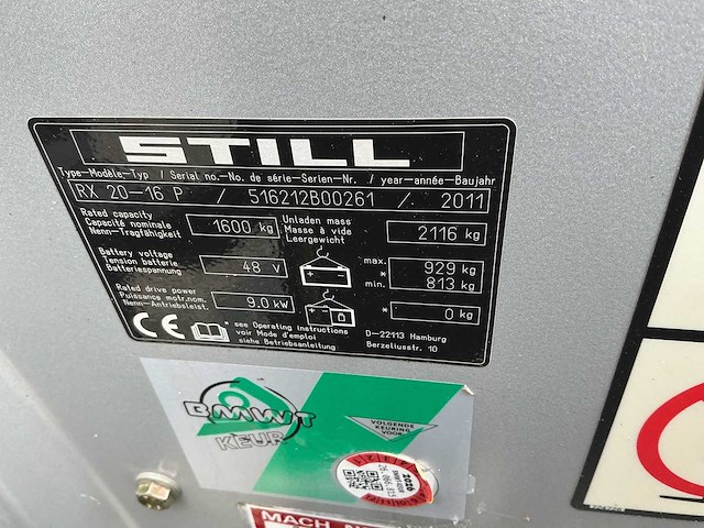 Still - rx20-16p - forklift trucks - 2011 - afbeelding 11 van  11