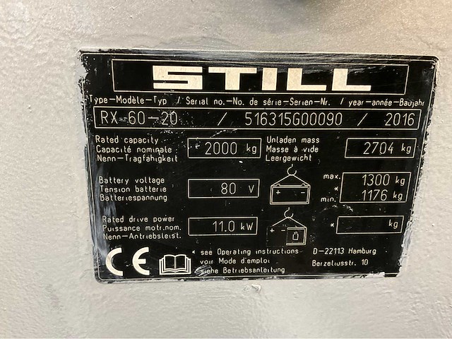 Still - rx60-20 - vorkheftruck - triplex - freelift - gesloten cabine - bluespot - afbeelding 24 van  24