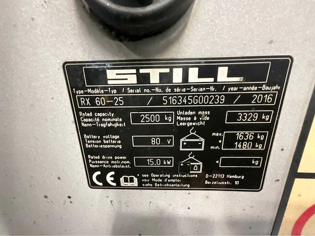 Still - rx60-25 - vorkheftruck, vorkenversteller buiten vorkenbord, triplex, freelift, sideshift, gesloten cabine - afbeelding 10 van  25