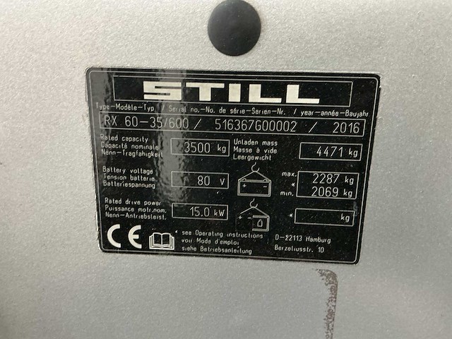Still - rx60-35/600 - forklift trucks - 2016 - afbeelding 2 van  10