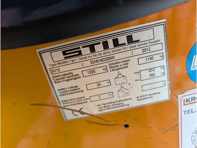 Still 2012 sv12 reach truck - afbeelding 4 van  4