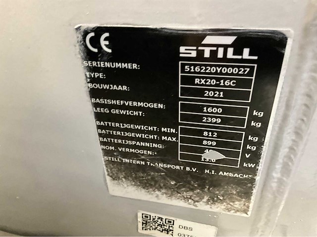 Still rx20-16c - vorkheftruck - triplex - freelift - sideshift - 6267 uur - 2021 uur - afbeelding 4 van  20