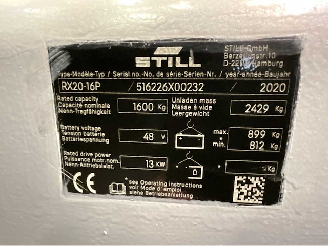 Still rx20-16p - vorkheftruck 2020 - triplex - freelift - sideshift - bluespot - afbeelding 16 van  19