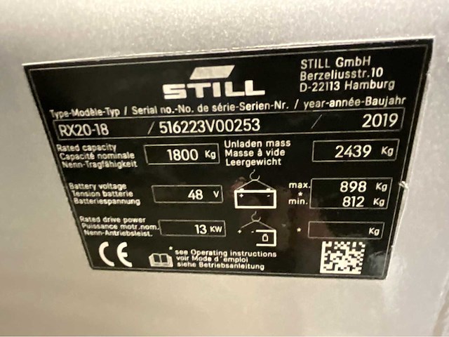 Still rx20-18 - vorkheftruck triplex - vorkenversteller - freelift - sideshift - 2019 - 6016 uur - afbeelding 12 van  18
