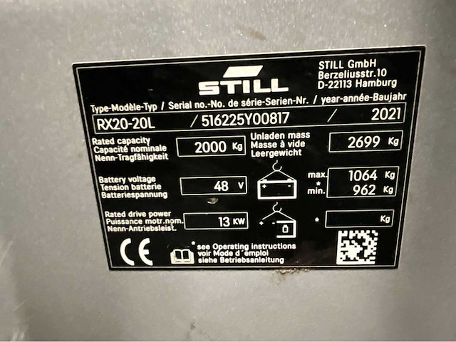 Still rx20-20 - vorkheftruck triplex - shideshift - freelift - 2021 - 4616 uur - bluespot voor en achter - afbeelding 17 van  20