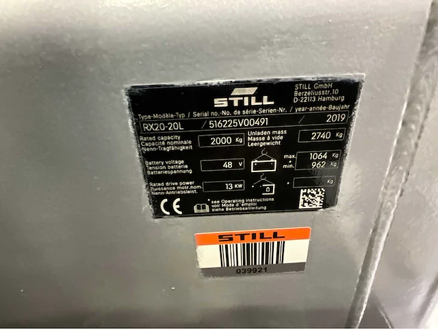 Still rx20-20 vorkheftruck - triplex - freelift - sideshift - 2019 - afbeelding 4 van  21