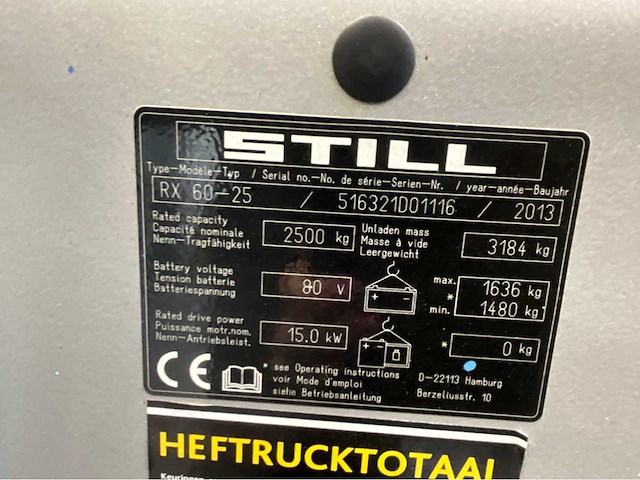 Still rx60-25 - vorkheftruck- triplex - freelift - sideshift- 5,0m - afbeelding 3 van  15