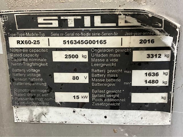 Still rx60-25 vorkheftruck - triplex - vorkenversteller - freelift - sideshift - 2016 - afbeelding 3 van  13