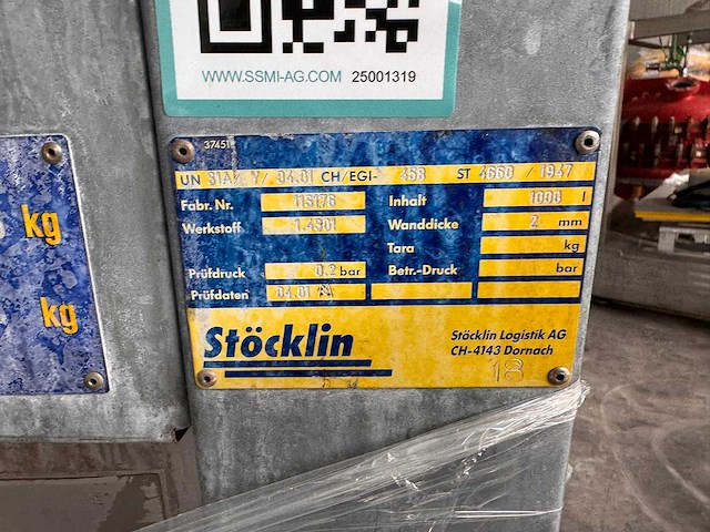 Stöcklin - 1000 liter roestvrij staal - 113178 - container - afbeelding 5 van  6