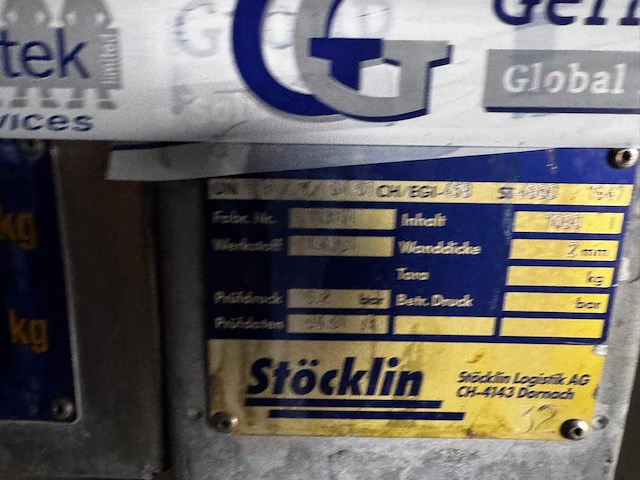 Stöcklin - 1000 liter roestvrij stalen 113171 - container - afbeelding 6 van  6