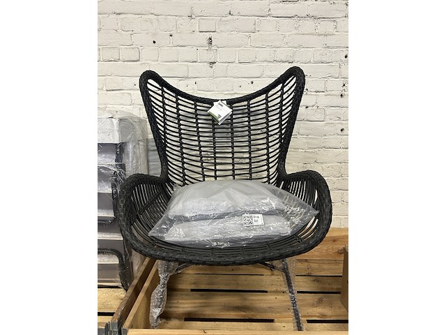 Stoel 77x106x8,5 cm, karwei, bobbi, zwart - afbeelding 1 van  5