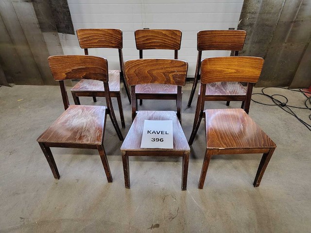 Stoel hout (6x) - afbeelding 1 van  4