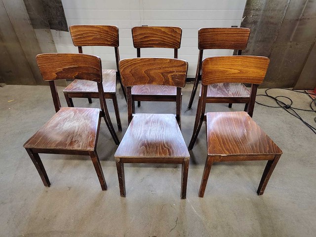 Stoel hout (6x) - afbeelding 2 van  4