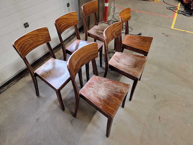 Stoel hout (6x) - afbeelding 3 van  4