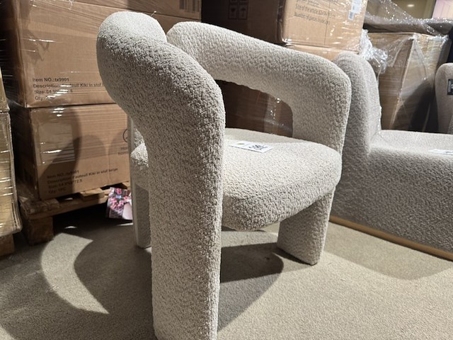 Stoel, lena, bouclé zand - afbeelding 4 van  5