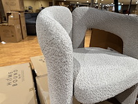 Stoel, zand bouclé stof, design - afbeelding 3 van  3