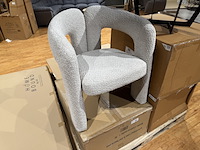 Stoel, zand bouclé stof, design - afbeelding 1 van  3