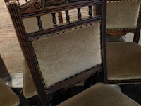 Stoelen, antiek, groen velours bekleed - 4 stuks - afbeelding 2 van  2