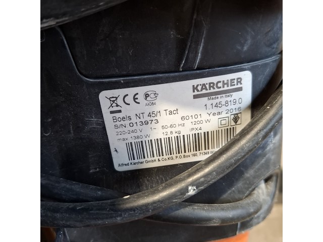 Stof-/waterzuiger - 45l - 230v kärcher, nt45/1 tact, 2016 - afbeelding 6 van  6